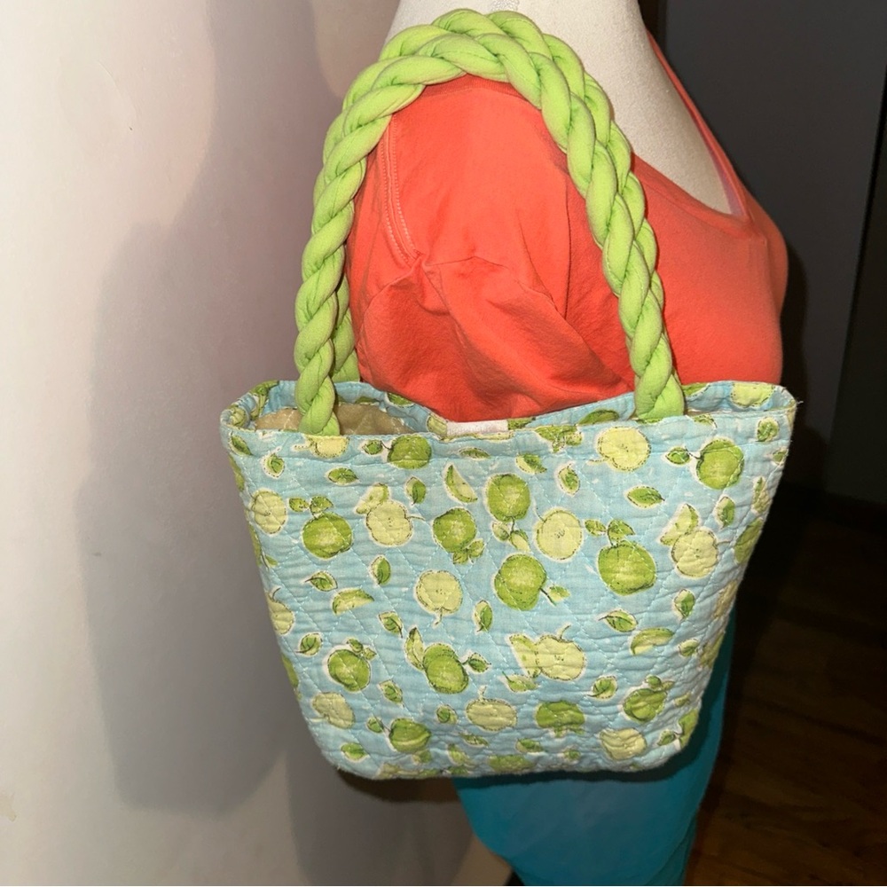 Cute Apple Quilt Mini Tote VelcroType Closure